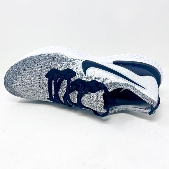 Nike Epic React Flyknit 2 White Black Platinum Oreo Mens Running Sneaker Shoes - Picture 4 of 5